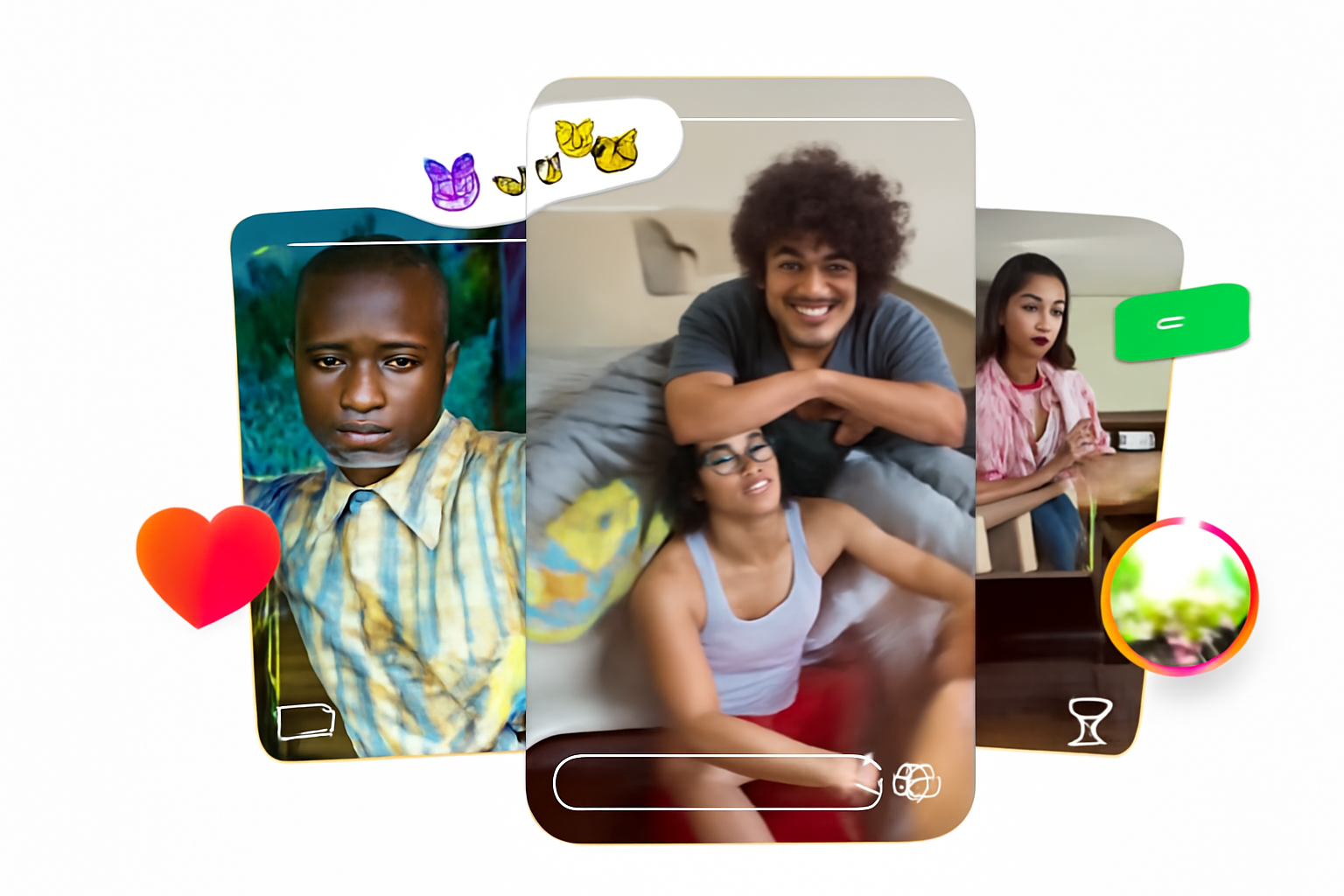 Instagram phone mockups with social media feeds